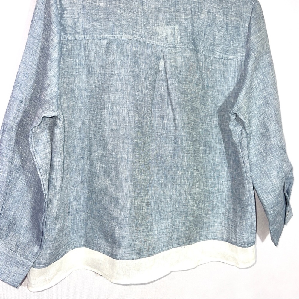 Women's Light Blue Button-Down Collared Shirt - Casual Relaxed Fit - Picture 11 of 16